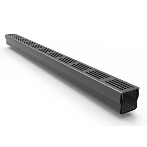 ΠΛΑΣΤΙΚΟ ΚΑΝΑΛΙ ΜΕ ΣΧΑΡΑ ΑΛΟΥΜΙΝΙΟΥ MINI STAR DRAIN 65 ΜΑΥΡΟ