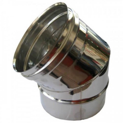 ΓΩΝΙΑ ΚΑΜΙΝΑΔΑΣ Φ80 INOX 45 ΜΟΝΟΥ ΤΟΙΧΩΜΑΤΟΣ 0.40ΜΜ
