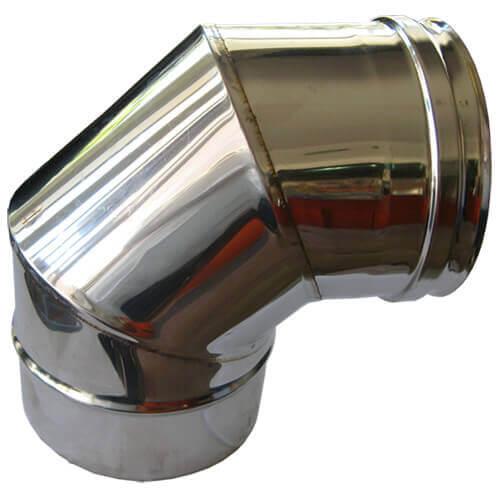 ΓΩΝΙΑ ΚΑΜΙΝΑΔΑΣ Φ80 INOX 90 ΜΟΝΟΥ ΤΟΙΧΩΜΑΤΟΣ 0.40ΜΜ